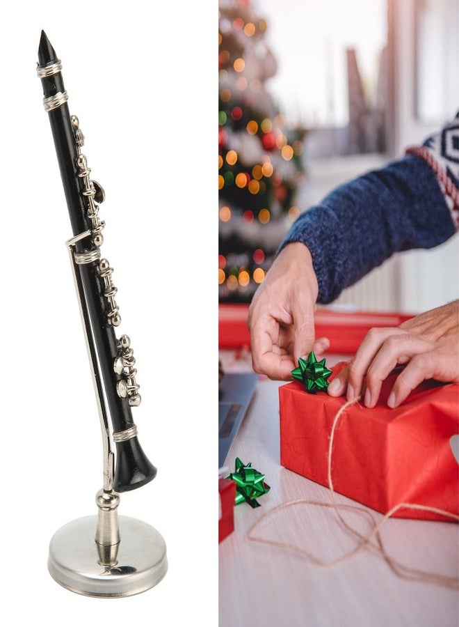 BORDSTRACT Miniature Clarinet Model, 3.1 Inch with Stand and Case Mini Musical Instrument Brooch Replica for Men and Women Home Dollhouse Decoration Ornament - Image 3